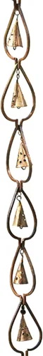 Vista 4 de Ancient Graffiti Aspen Leaf and Bell Rain Cadenas de 2