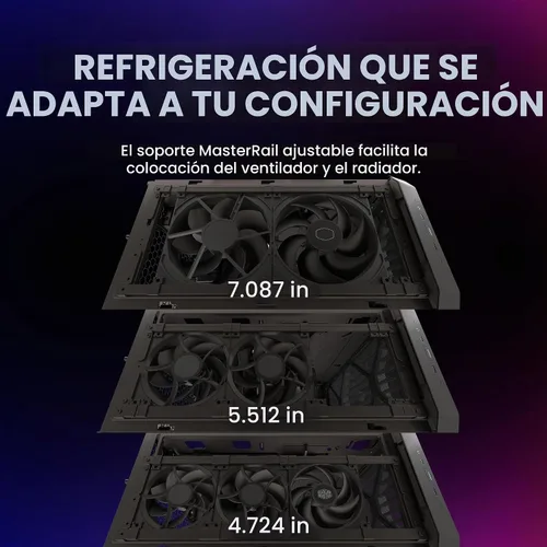 Vista 6 de Cooler Master HAF II 500 ATX PC Case, High Airflow Dual 220mm + 180mm Fans
