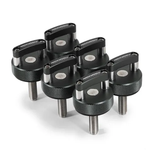 Vista 16 de ROCKWORKX Billet Tornillo de pulgar de aluminio duro de extracción rápida, anillo en D integrado, compatible con Jeep Wrangler JK 2007-20018, JL