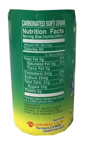 Vista 3 de Sangaria Ramune Premium - Refresco carbonatado de 6.76 onzas líquidas por botella (melón, 6 botellas)