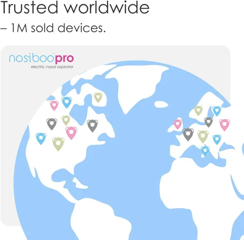 Vista 6 de Aspirador Nasal Nosiboo Pro para Bebés Succionador Eléctrico Nasal Fabricado en la UE Potencia de Succión Ajustable Calidad Premium Diseño