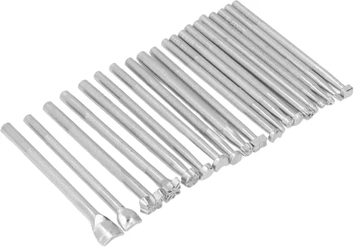 Vista 2 de 20Pcs Leather Stamping Tools Set, DIY Leather Stamp Punch Tools with 20 Patterns, High Hardness Anti Rust Alloy Steel for Saddle Making, Leather