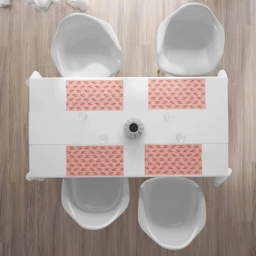 Vista 2 de Ambesonne Dog Lover - Juego de 4 manteles individuales de tela lavable para mesa de comedor, tamaño estándar, diseño de Corgi saltando y corriendo