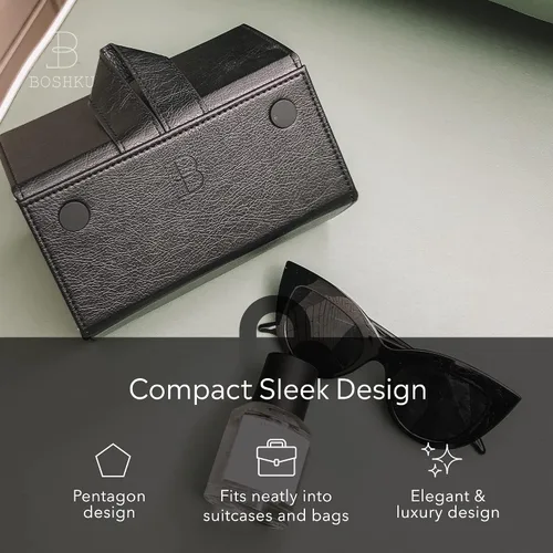 Vista 2 de Joyero organizador de joyas de viaje Lujoso organizador de viaje compacto con soporte para collares, organizador de aretes, soporte para anillos