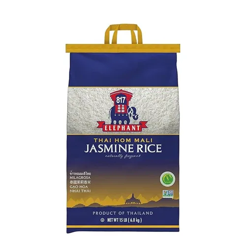 Vista 8 de Arroz jazmín elefante 817 blanco hom mali tailandés, 2 libras (paquete de 2) Auténtico arroz blanco, ideal para recetas tailandesas, curry