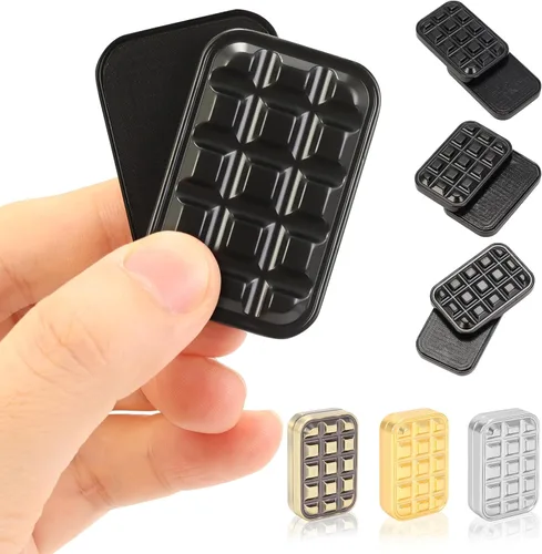 Vista 14 de Paquete de 2 juguetes para ansiedad, tarjeta magnética de metal háptico, tarjeta de póquer deslizante, juguetes EDC para adultos, aliviar el estrés