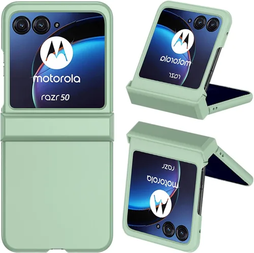 Vista 9 de Ninki Funda protectora de bisagra delgada compatible para Motorola Razr 50 2024, para Moto Razr 50, color azul