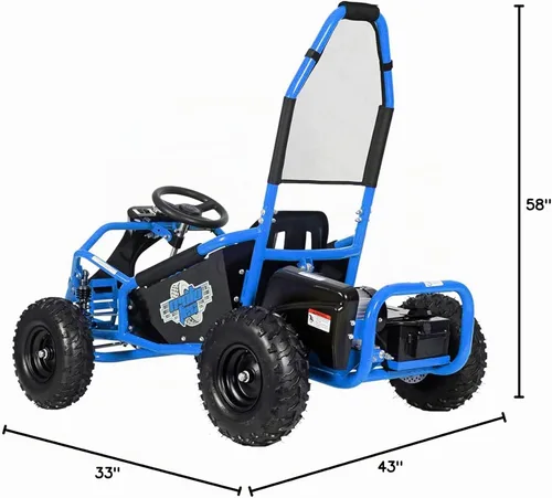 Vista 5 de MotoTec Mud Monster Kids Electric 48v 1000w Go Kart Full Suspension