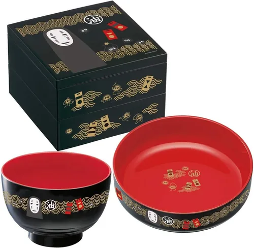 Vista 2 de Studio Ghibli - Spirited Away - No Face, Skater - Artículos tradicionales de laca japonesa - Caja Bento de 2 niveles