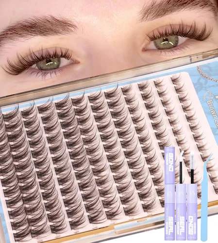 Vista 17 de Extensiones de pestañas en racimo naturales DIY, extensiones de pestañas en racimo con curva C, extensiones de pestañas en racimo para ojo de gato
