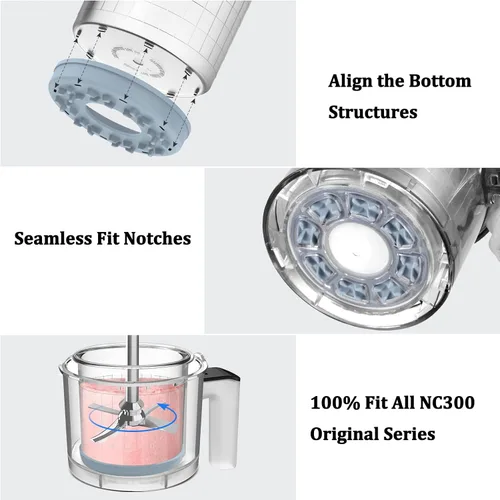 Vista 3 de para contenedores de crema Ninja, compatibles con máquinas de helado de crema de la serie NC299AMZ y NC300s, 16 onzas de crema y tapas de 4