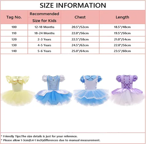 Vista 5 de REXREII Vestido de tutú de princesa para niñas pequeñas Rapunzel Sofía blanco nieve Frozen Elsa disfraz de Halloween