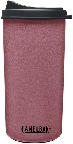 Vista 8 de CamelBak MultiBev - Botella de agua con aislamiento de acero inoxidable y taza de viaje Rosa Terracota/Rosa Camelia