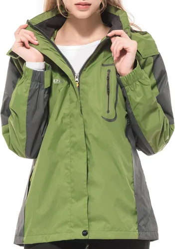 Vista 5 de Diamond Candy Chaqueta impermeable para mujer, impermeable, ligera, para exteriores, con capucha para senderismo