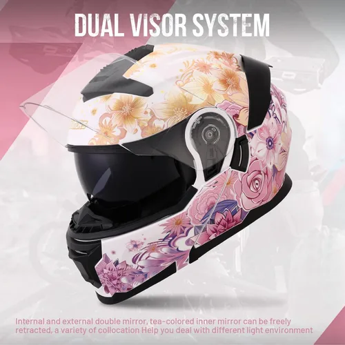 Vista 2 de OUMURS Cascos Modulares de Motocicleta de Cara Completa Abatibles para Motocicleta de Calle Casco de Motocicleta para Adulto Unisex Modelo 912