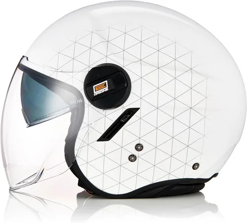 Vista 3 de ORIGINE Casco de motocicleta de cara abierta, casco de scooter, casco jet con doble visera aprobado por DOT