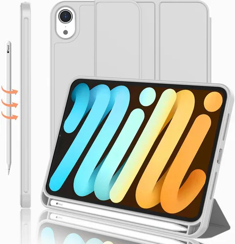 Vista 12 de iMieet Funda para iPad mini 7 2024 (A17 Pro), Funda para iPad mini 6 (8.3 pulgadas, modelo 2021), Funda para iPad mini 7ª/6ª generación con soporte