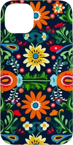 Vista 15 de Funda para iPhone 16 con diseño floral mexicano tradicional mexicano