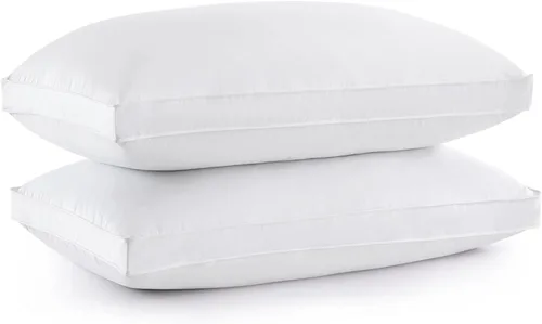 Vista 16 de puredown - Juego de 2 almohadas de plumas de ganso, tamaño estándar, colección de calidad de hotel, con funda de 100% algodón, color gris 2-Gris