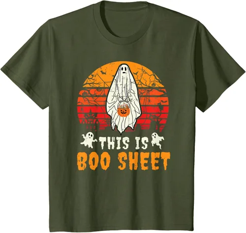 Vista 12 de Funny This Is Boo Sheet Spooky Ghost Halloween - Camiseta de disfraz de juego de palabras, Negro, S
