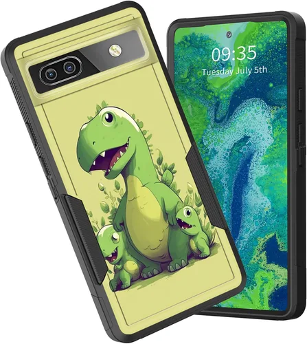 Vista 21 de Funda para Pixel 6A, funda protectora híbrida de doble capa resistente a prueba de golpes de policarbonato duro de silicona suave TPU para Google