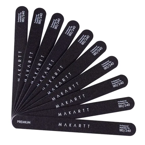 Vista 12 de Makartt Lima de uñas, tablas de esmeril de grano 100/180 para uñas, kit profesional de limas de doble cara lavables para lima de uñas media y suave