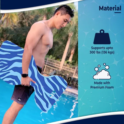 Vista 3 de VOS Phoenix - Flotadores de agua con estampado gráfico para adultos y niños (KOVO azul, paquete de 2) Resistente a los rayos UV y ultra flotante