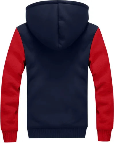 Vista 3 de Chaquetas de forro polar para hombre con forro polar de manga larga con cremallera y capucha