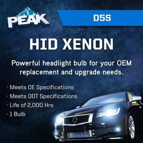 Vista 2 de PEAK Bombilla de repuesto para faros delanteros de xenón HID D5S