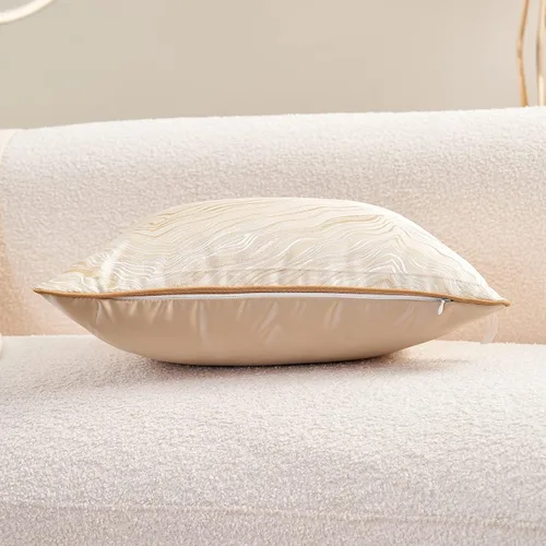 Vista 4 de Avigers - Funda de almohada de 18 x 18 pulgadas, color beige, mezcla de rayón, cremallera oculta