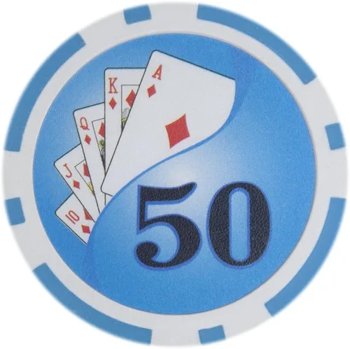Vista 5 de Brybelly Yin Yang Poker Chip - Compuesto de arcilla pesada de 0.49 oz, paquete de 50
