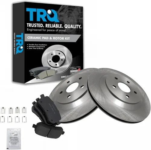 Vista 33 de TRQ Juego de pastillas de freno y rotor de cerámica trasera compatible con Honda Accord V6 1998-02 3.0L con frenos de disco traseros 02-06 Acura RSX