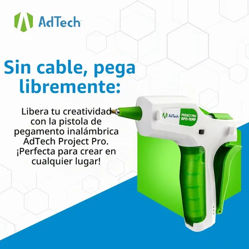 Vista 7 de AdTech Project Pro - Pistola de pegamento caliente inalámbrica recargable – Mini pistola de pegamento incluye 10 barras de pegamento Artistick sin