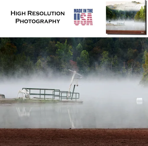 Vista 7 de Photonability® Lienzo decorativo para pared, Parque Estatal de los Lagos Verdes, Nueva York, Estados Unidos, Naturaleza, relajante, niebla, pájaros