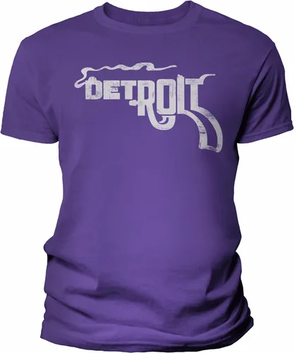 Vista 32 de Detroit Smoking Gun - Camisa para hombre y mujer, estilo vintage, suave Negro
