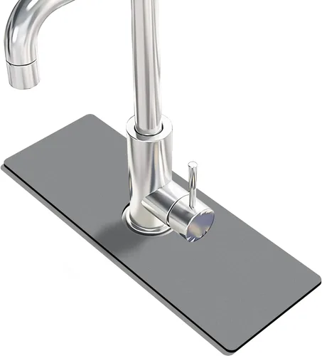 Vista 10 de Tapete protector contra salpicaduras para fregadero de cocina, 1 alfombrilla súper absorbente de secado rápido, dispositivo para fregadero