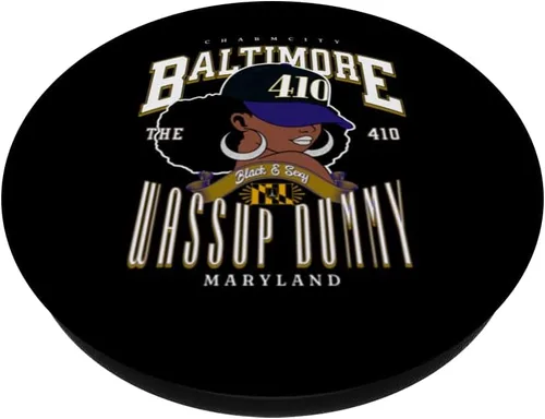 Vista 2 de 410 Código de área Baltimore MD PopSockets intercambiables PopGrip sin disculpas