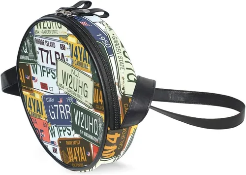 Vista 2 de WellLee - Bolso bandolera para matrículas de coche, diseño retro