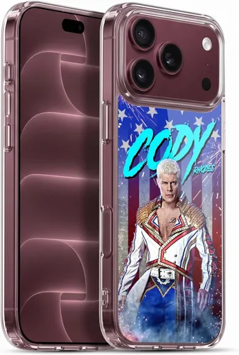 Vista 17 de Head Case Designs Funda de gel suave con licencia oficial de la WWE American Nightmare Flag Cody Rhodes Graphics compatible con Apple iPhone 7