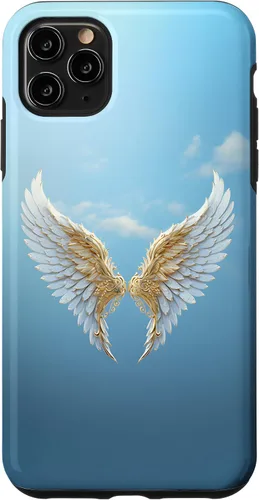 Vista 12 de Funda para iPhone 13 Heavenly Golden Angel Wings