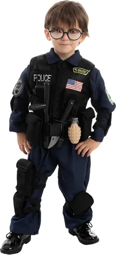 Vista 8 de Spooktacular Creations Police SWAT Costume for Kids Police Officer Costume for Halloween Cosplay