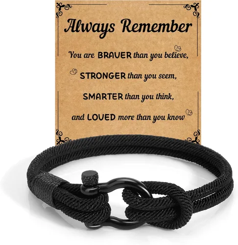 Vista 8 de Pulseras Milan para hombres, regalo inspirador para el día de San Valentín para él, novio, hermano, primo, hijo, nieto, ideas de regalo