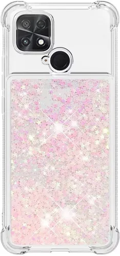 Vista 23 de Funda de silicona transparente con purpurina para Xiaomi Redmi A1 Bling Liquid Clear Star Heart Silicone Bumper a prueba de golpes, funda Azul