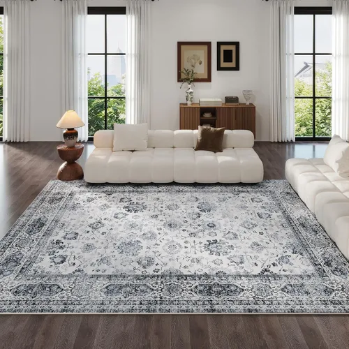 Vista 125 de Rugcomf Alfombra de Entrada de 2'x3' - Patrón Paisley, Tapete para Puerta de Entrada Interior, Floral Vintage, Lavable a Máquina, Alfombra