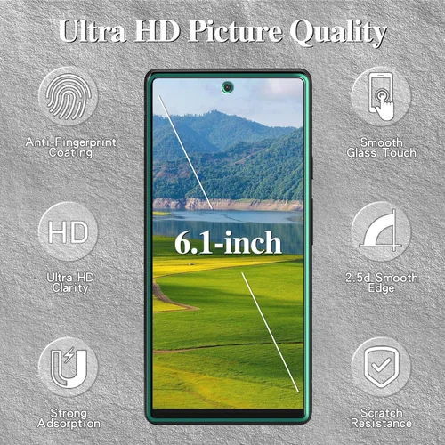 Vista 2 de [Paquete de 3] Protector de pantalla para Google Pixel 6a (6.1 pulgadas), vidrio templado, antiarañazos, antihuellas dactilares, transparente