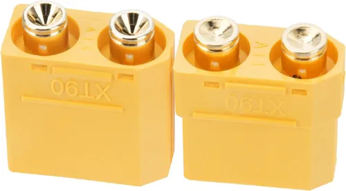 Vista 2 de ELFCULB 5 pares de conectores macho y hembra Amass XT90PB, chapados en oro para baterías RC/aviones/autos (amarillo)