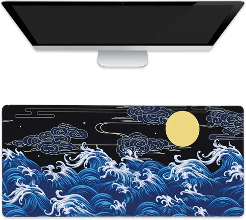 Vista 12 de Alfombrilla de mouse extendida para juegos con gatos coloridos con bordes cosidos, base de goma antideslizante, alfombrilla de mouse para teclado