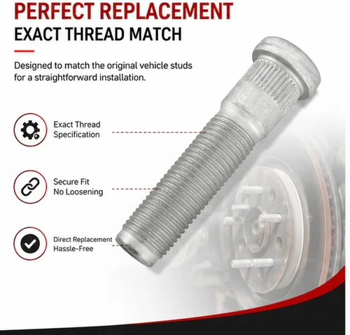 Vista 4 de Tornillo de rueda para Dodge Ram 2500 3500 2012 2013 2014 2015 2016 2017 2018 2019, 8 piezas 6509866AA pernos de rueda delantera o trasera Perno