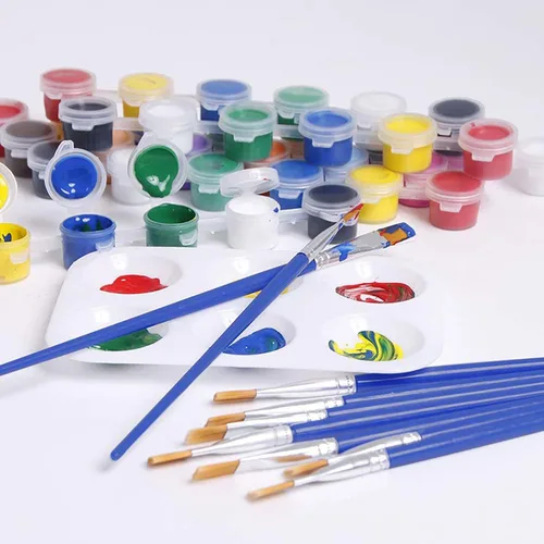 Vista 9 de Juego de pinceles de pintura, 100 piezas de pelo de nailon de cabeza plana, pinceles de pintura para óleo acrílico, acuarela, artistas profesionales