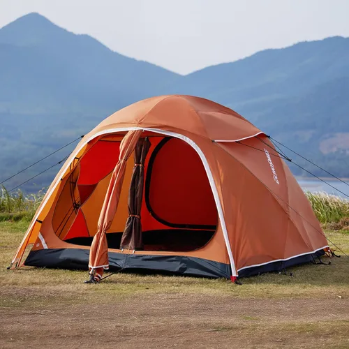 Vista 10 de EchoSmile Tiendas de campaña para camping, tienda impermeable a prueba de viento con múltiples postes, tienda de campaña de cúpula amplia para 3-5